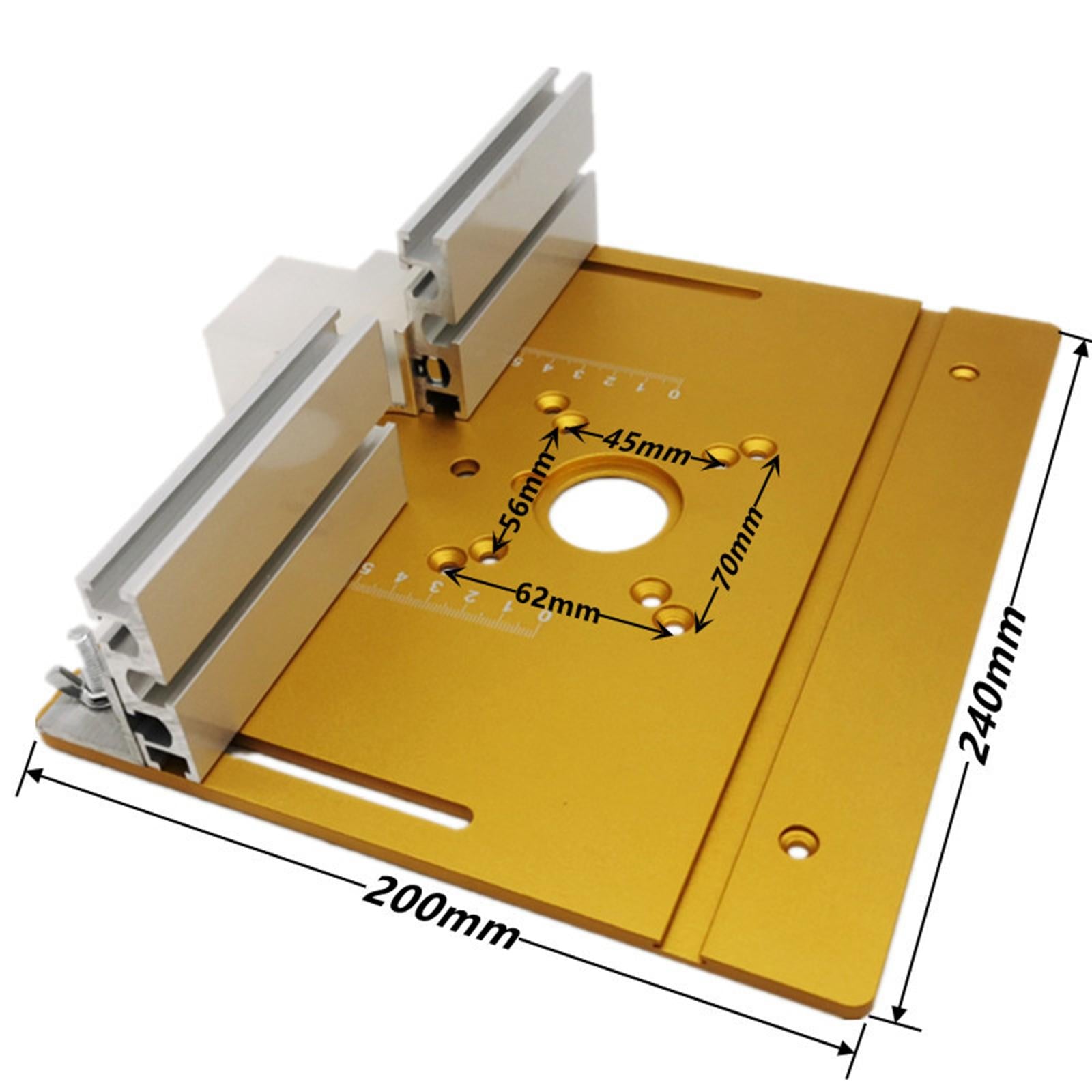 Aluminum Router Table Insert Plate for Trimming Machine Golden 4pcs Tools