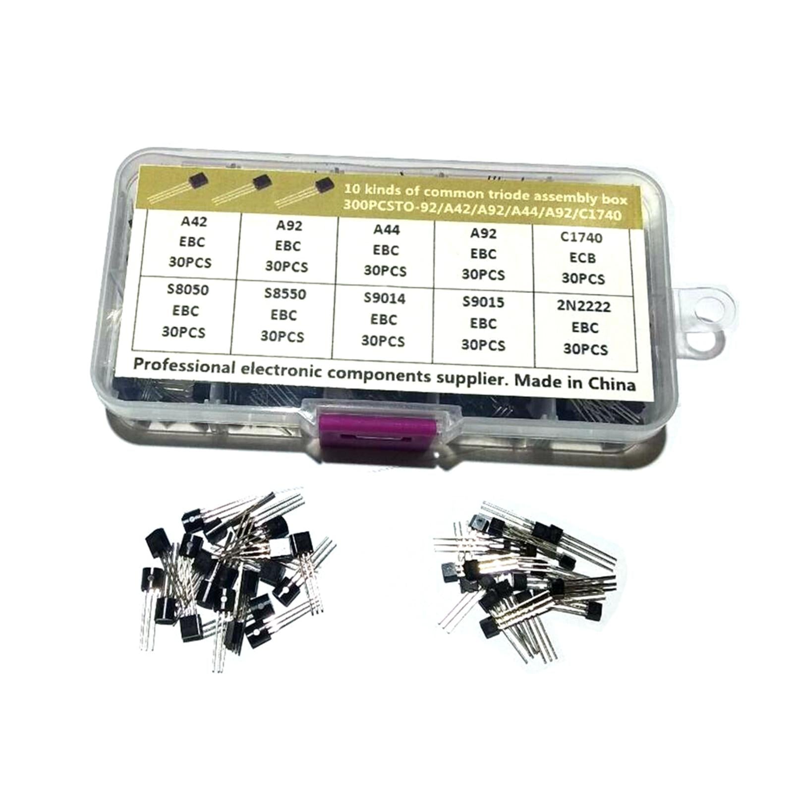 300x Transistor Assortment Kit Semiconductor to-92 Triode 2N2222 A42 A44
