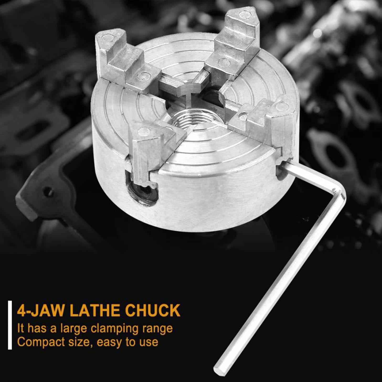 4 Jaw Lathe Chuck W/M12*1 Connecting Rod Wood Turning Clamp High Strength