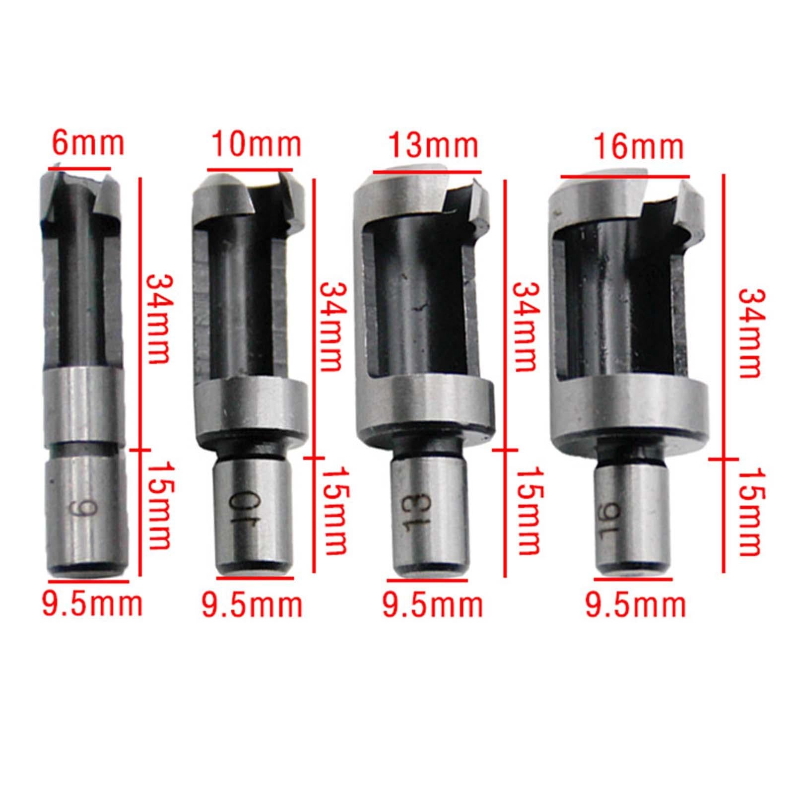 8x Wood Plug Cutter Cork Drill Bit Set Counterbored Holes Drill Bits Set