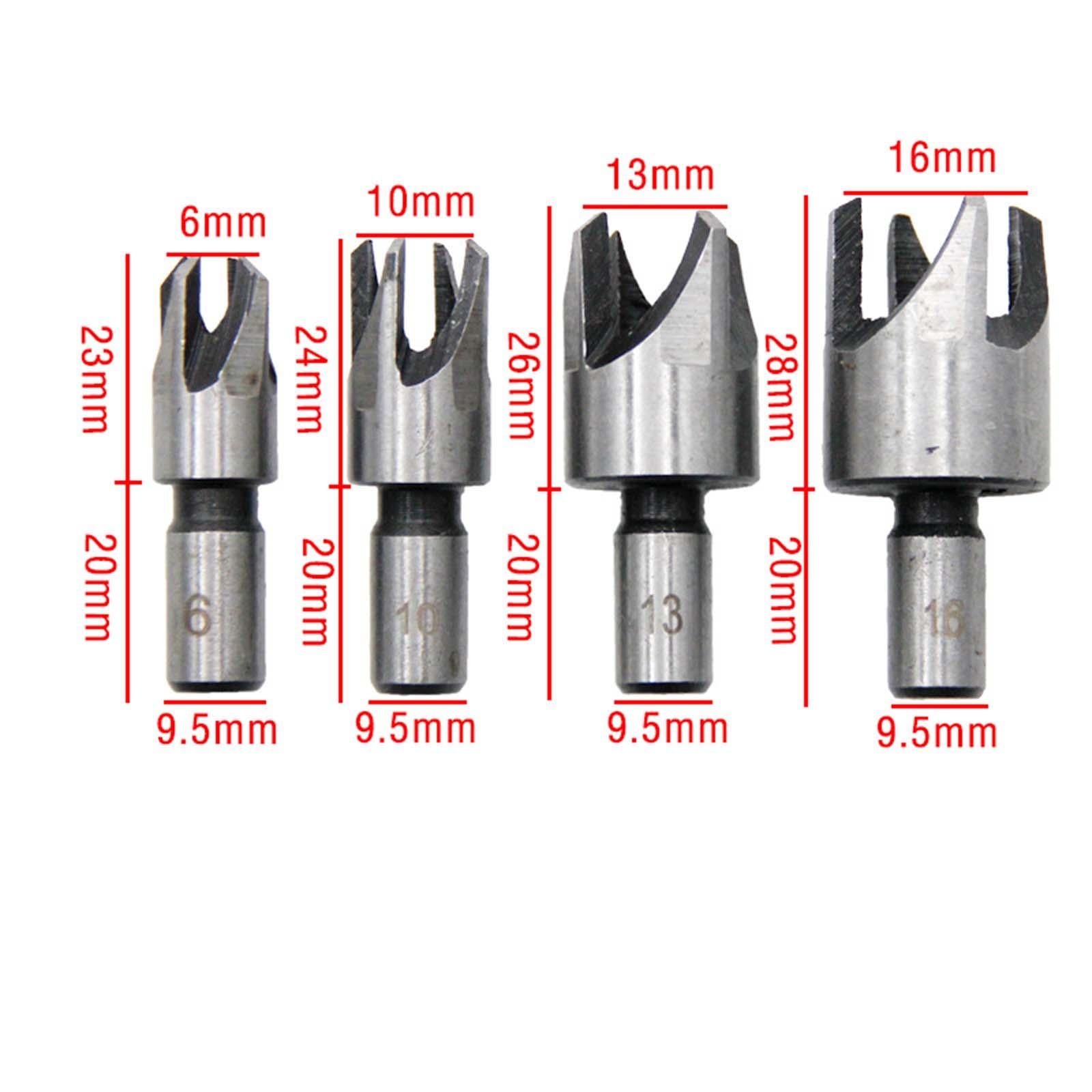 8x Wood Plug Cutter Cork Drill Bit Set Counterbored Holes Drill Bits Set