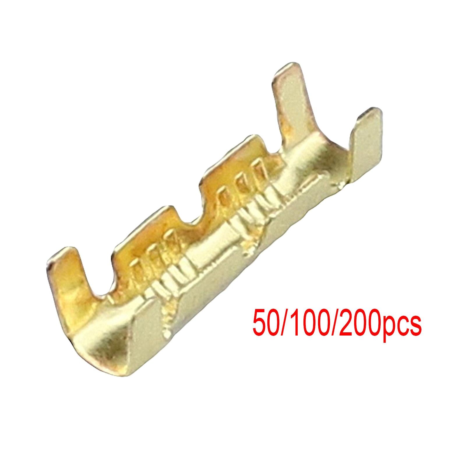 Brass Crimp Terminals 0.5-1.5mm Square Wiring Line Tool Small Teeth 50Pcs