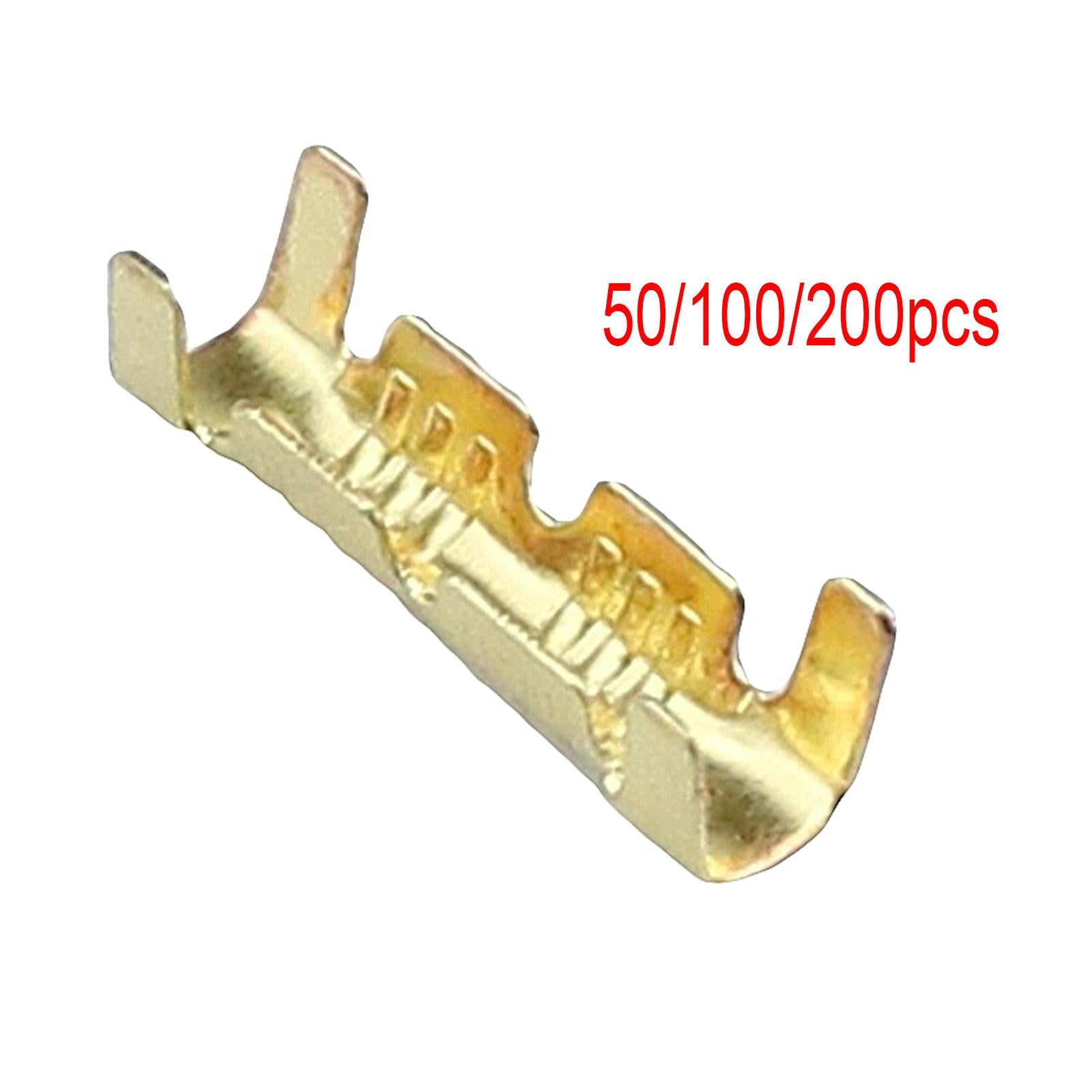 Brass Crimp Terminals 0.5-1.5mm Square Wiring Line Tool Small Teeth 50Pcs