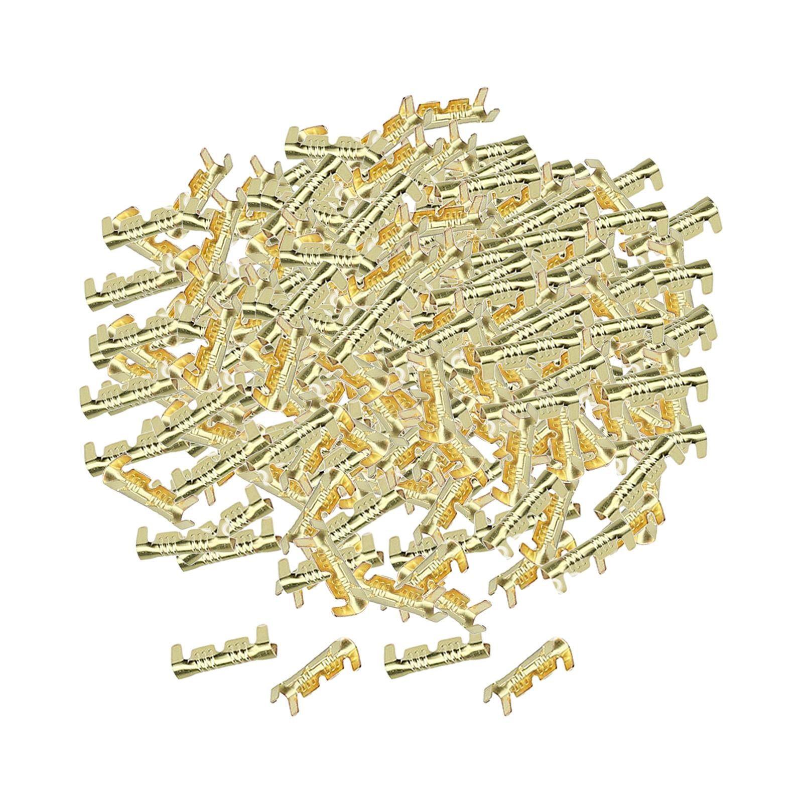 Brass Crimp Terminals 0.5-1.5mm Square Wiring Line Tool Small Teeth 200Pcs