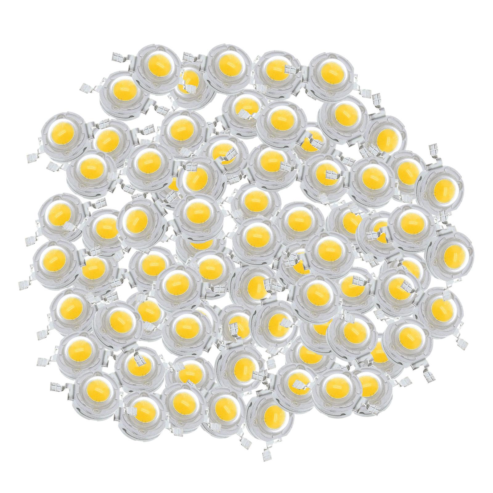 High Power LED Bead Chip High Brightness for Floodlight 100x 1W Warm White