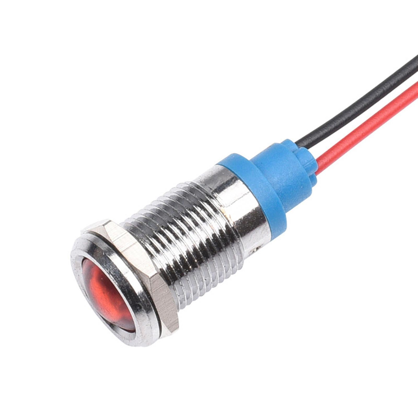 5x LED Metal Indicator Waterproof 3-220V with Wire for Boat Motorcycle Car 8mm