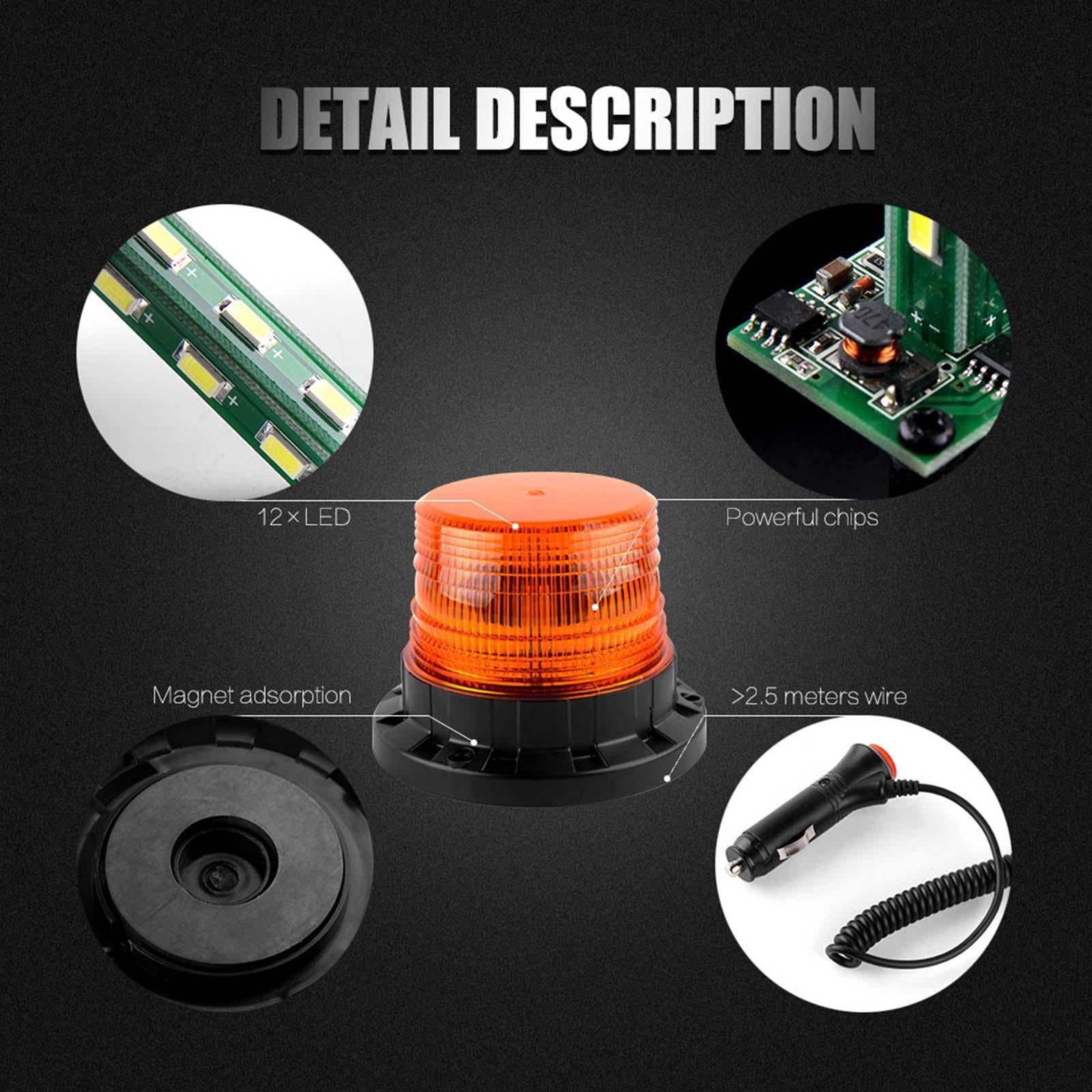 Magnetic LED Strobe Light for Construction Vehicle Car Construction Vehicles
