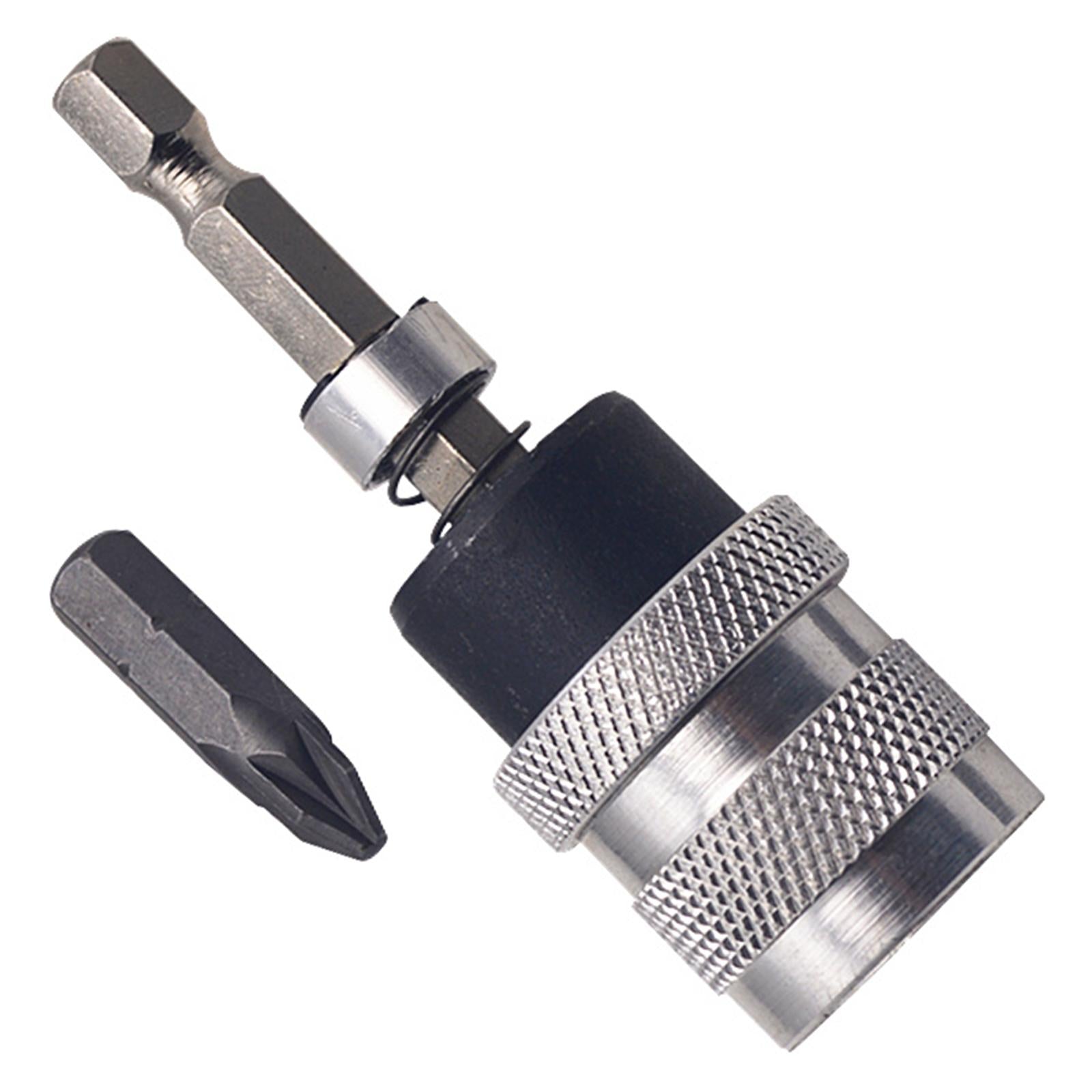 70mm Quick Release Screwdriver Bit Holder Alloy Steel Pivoting Silver