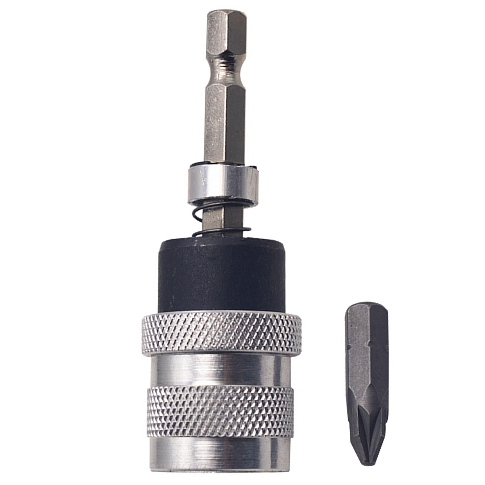 70mm Quick Release Screwdriver Bit Holder Alloy Steel Pivoting Silver