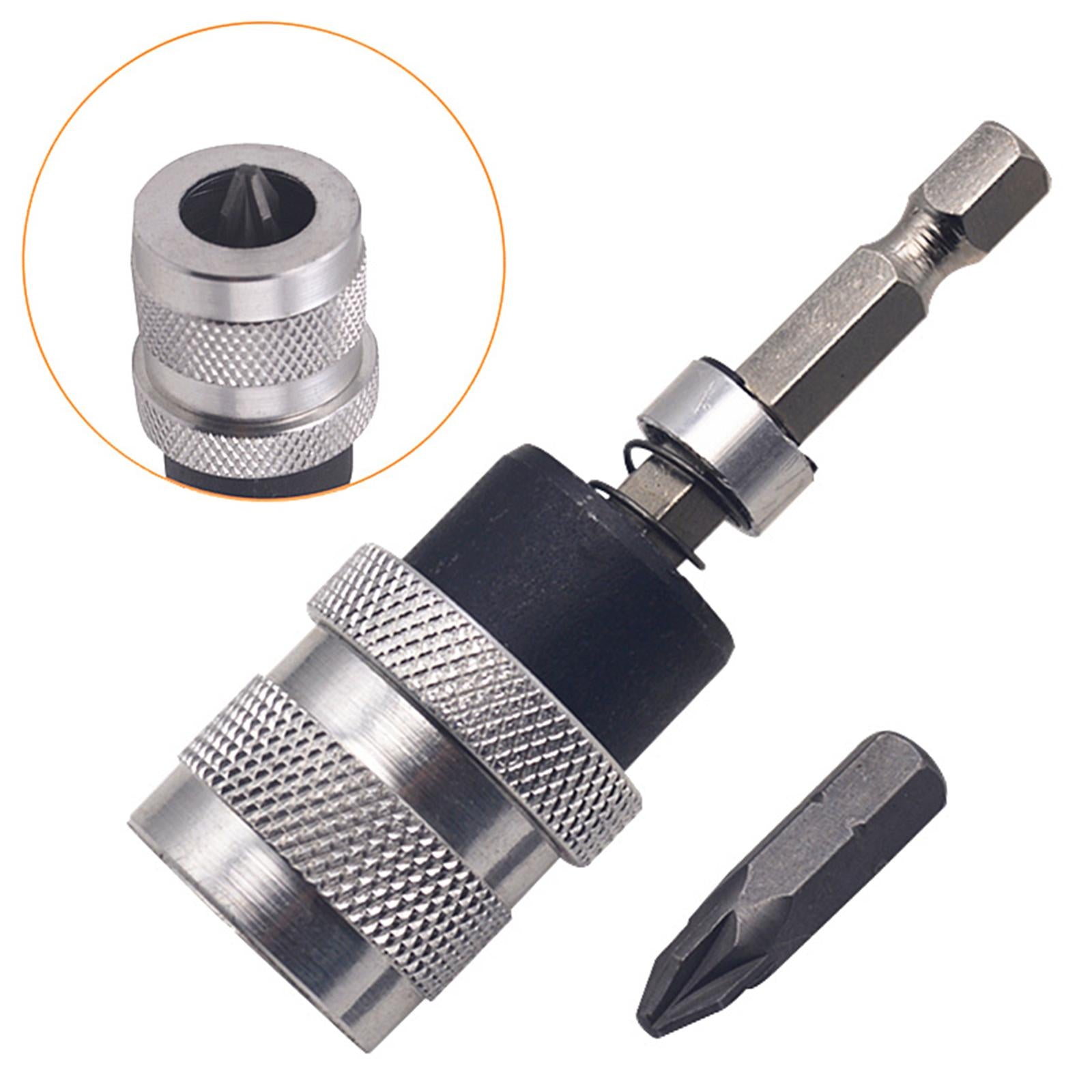 70mm Quick Release Screwdriver Bit Holder Alloy Steel Pivoting Silver