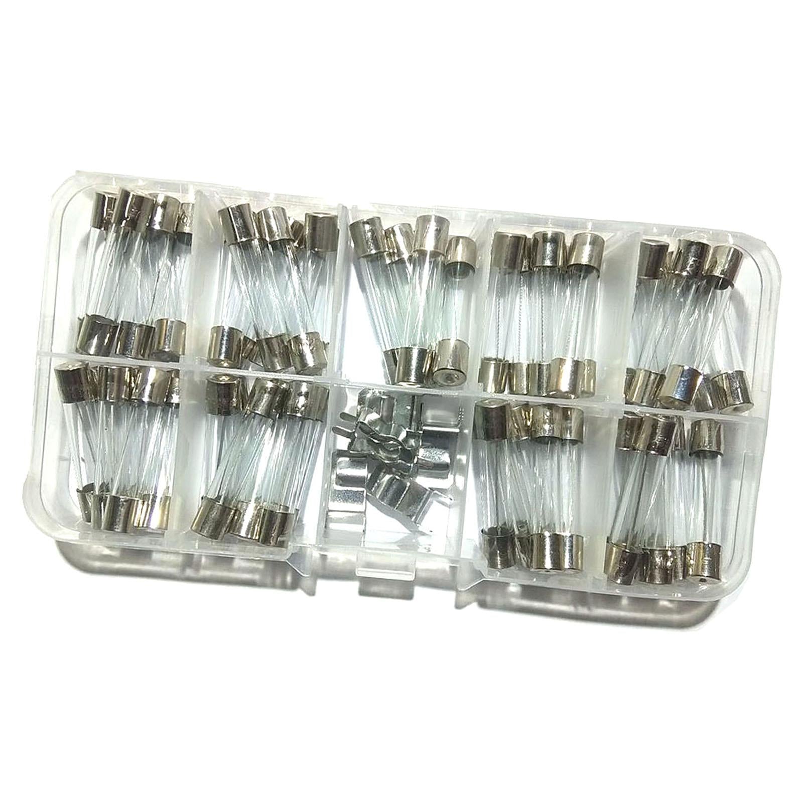 60 Pieces Glass Tube Fuses 2A 0.5A for Electronic Industry
