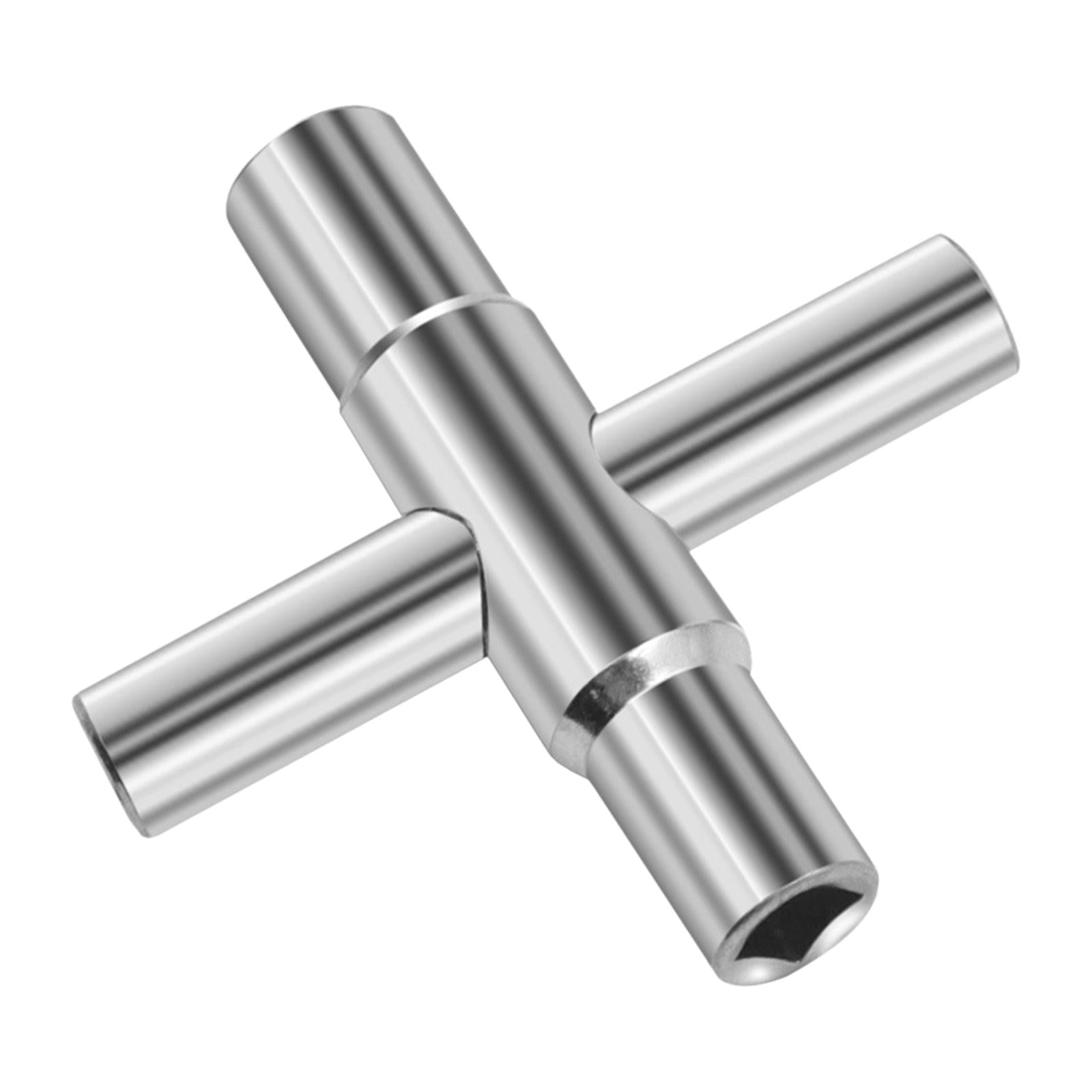 4 in 1 Faucet Wrench Silver for Opening and Closing Spigots Electric Meter
