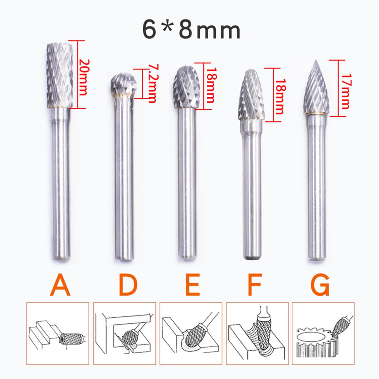 Carving Burr bits Double Cut for Grinding Carving Engraving A