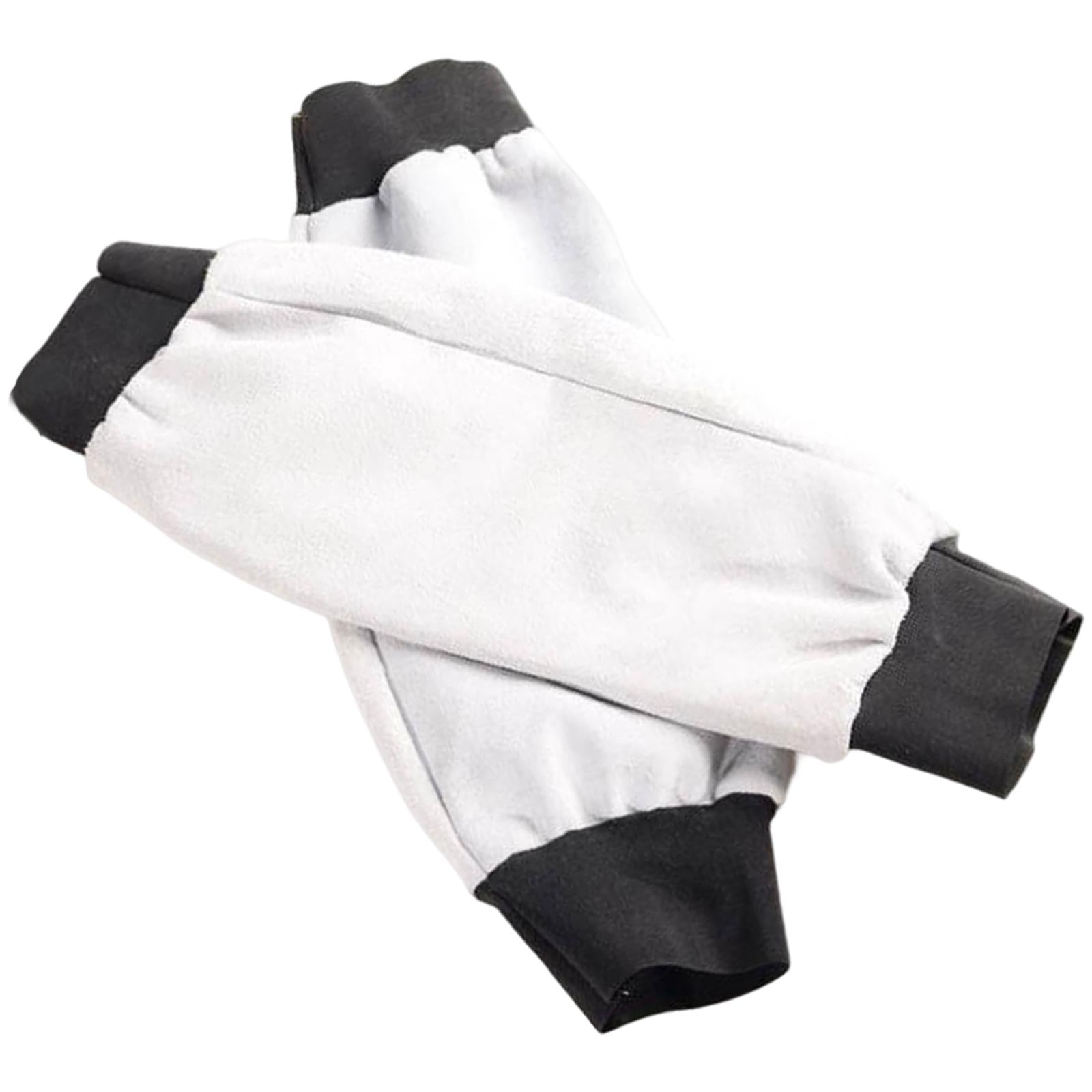 Welding Sleeves with Elastic Cuff Heat Resistant Artificial Leather White