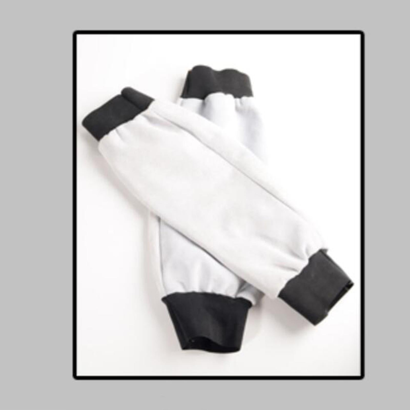 Welding Sleeves with Elastic Cuff Heat Resistant Artificial Leather White