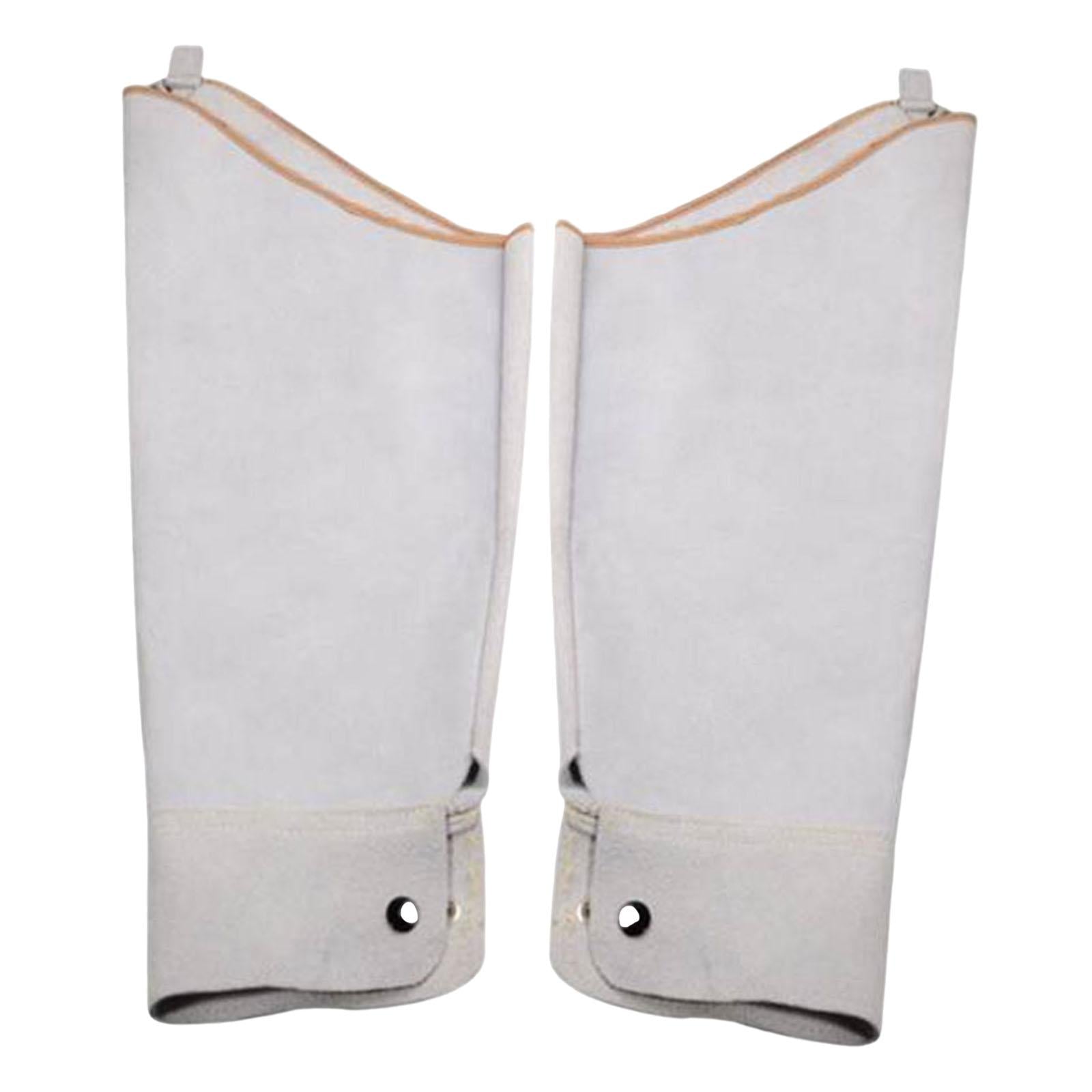 Electric Welding Sleeves Heat Resistant W/ Elastic Cuff Protective Sleeves white