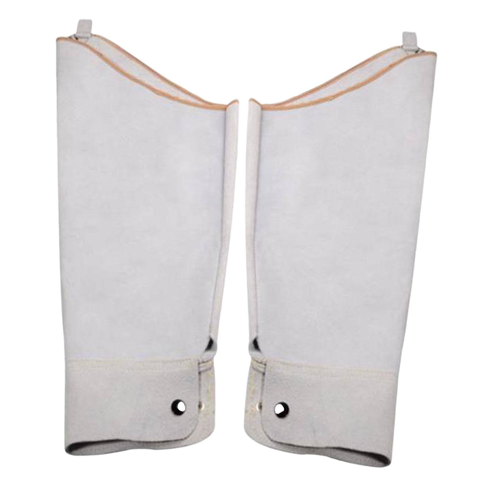 Electric Welding Sleeves Heat Resistant W/ Elastic Cuff Protective Sleeves white