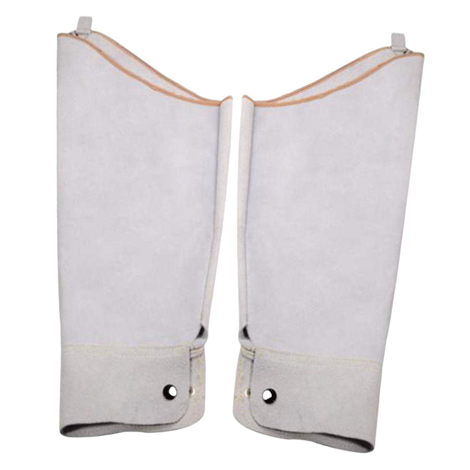 Electric Welding Sleeves Heat Resistant W/ Elastic Cuff Protective Sleeves white
