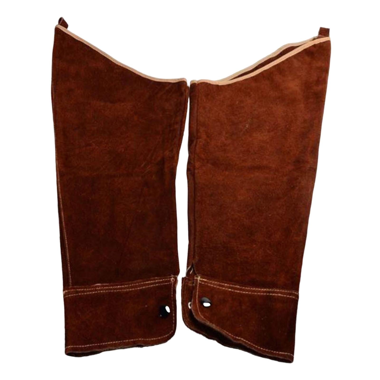 Electric Welding Sleeves Heat Resistant W/ Elastic Cuff Protective Sleeves brown