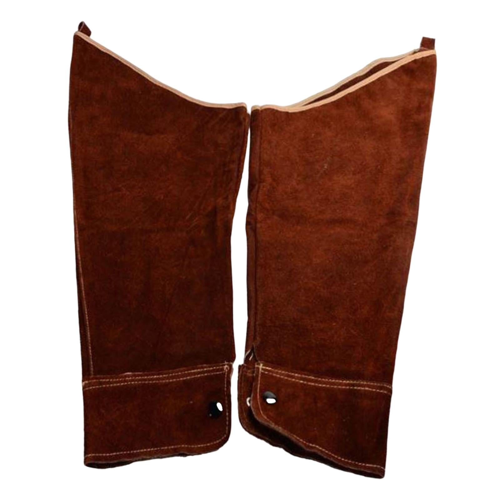 Electric Welding Sleeves Heat Resistant W/ Elastic Cuff Protective Sleeves brown