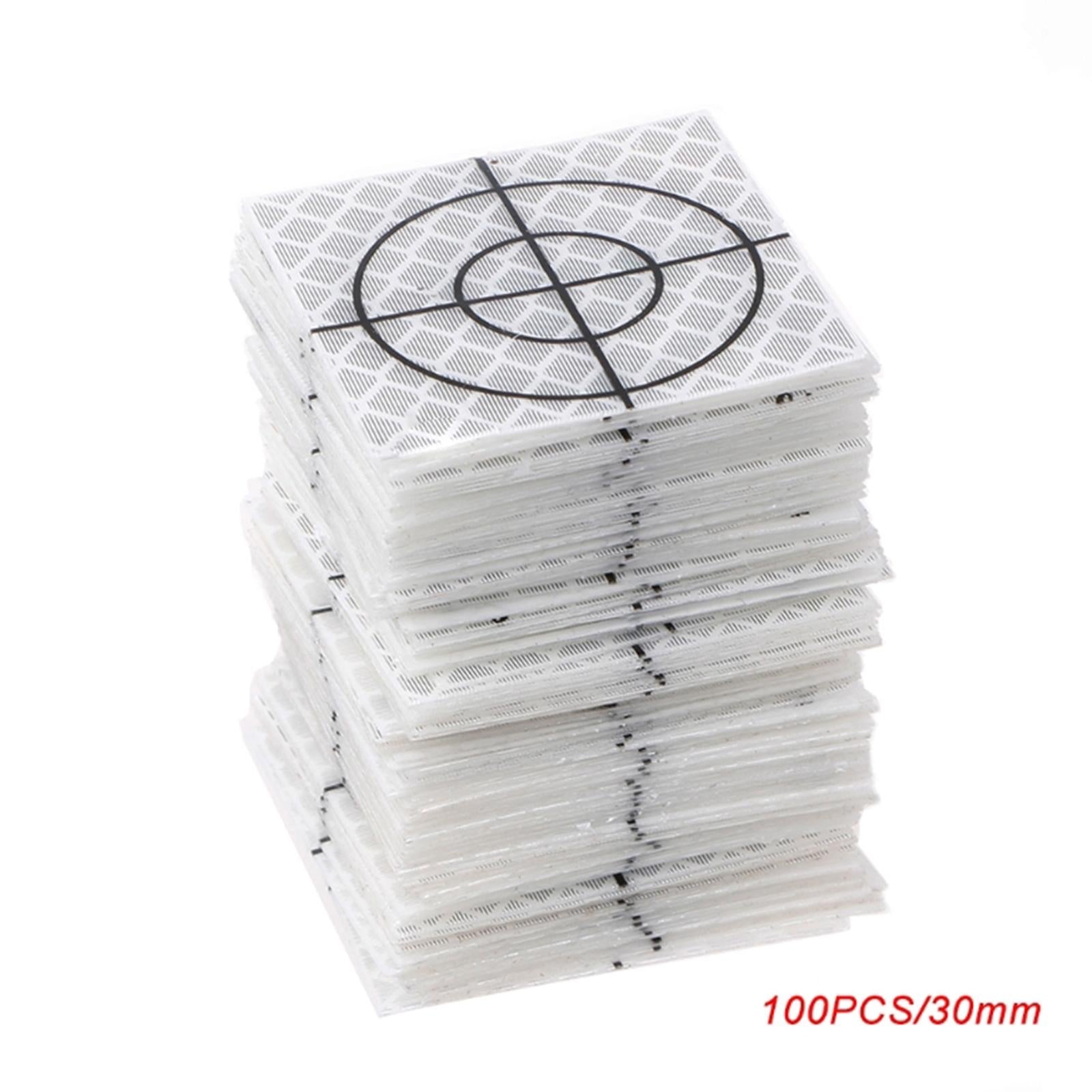 100 Pieces Reflective Tape Target for Tunnel Engineering, Slope Monitoring 3cmx3cm