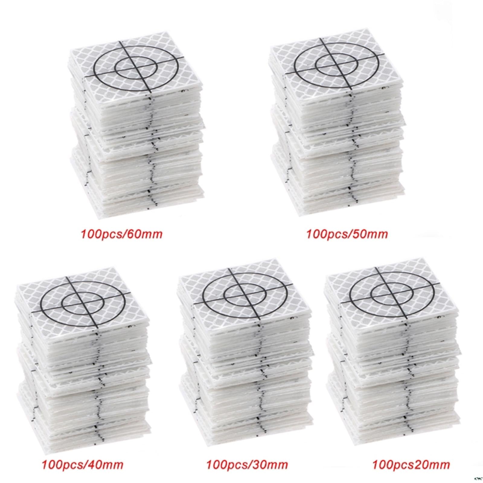 100 Pieces Reflective Tape Target for Tunnel Engineering, Slope Monitoring 3cmx3cm