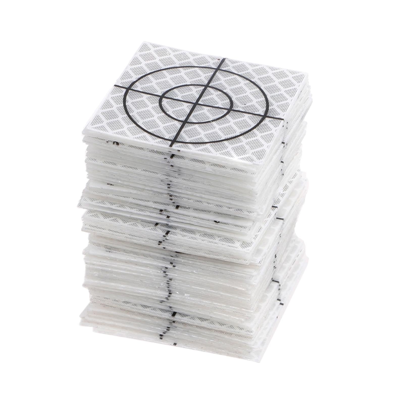 100 Pieces Reflective Tape Target for Tunnel Engineering, Slope Monitoring 3cmx3cm