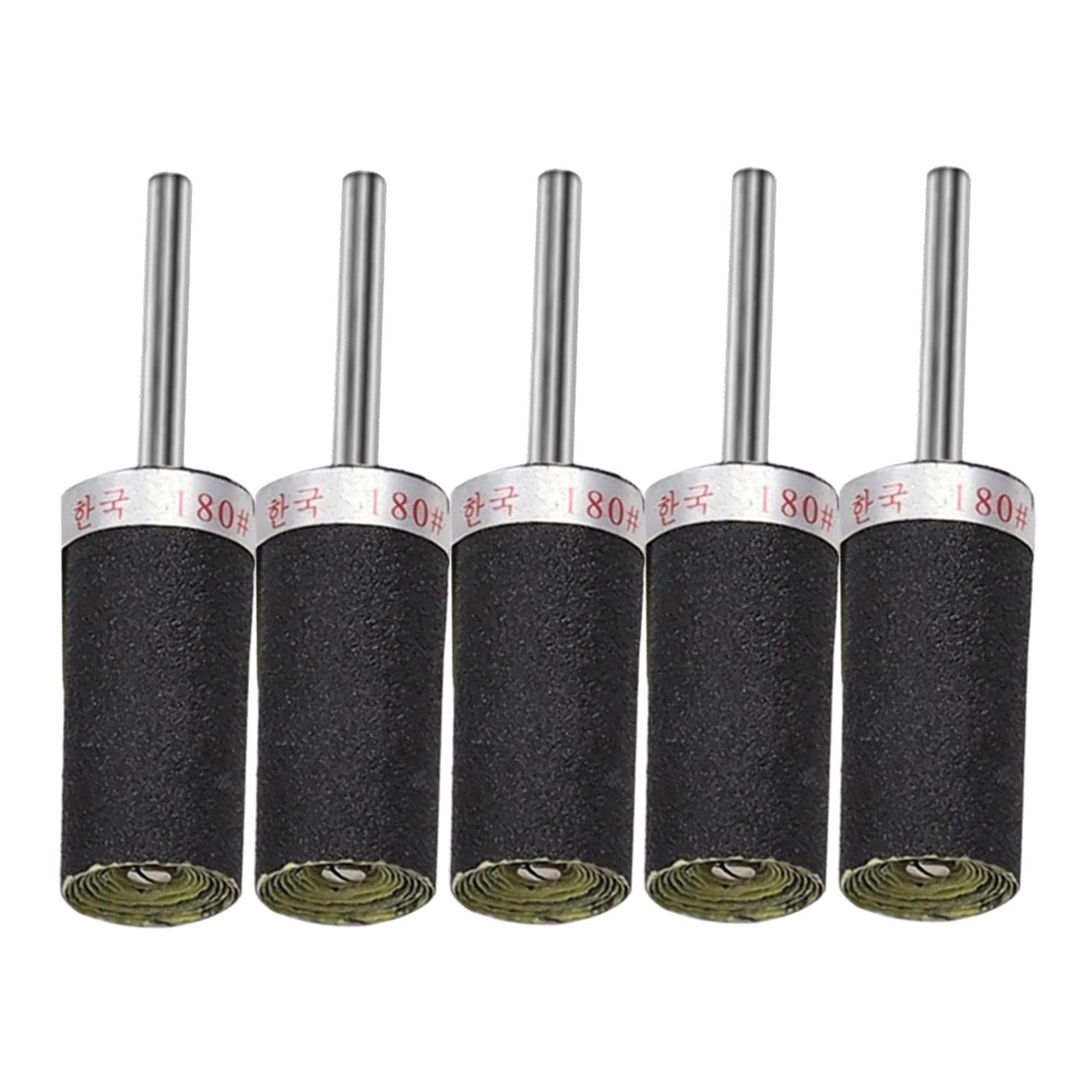 5Pcs Sandpaper Polishing Rod 3mm Shank DIY Rotary Tools for Agate Jade Glass 180 Grit