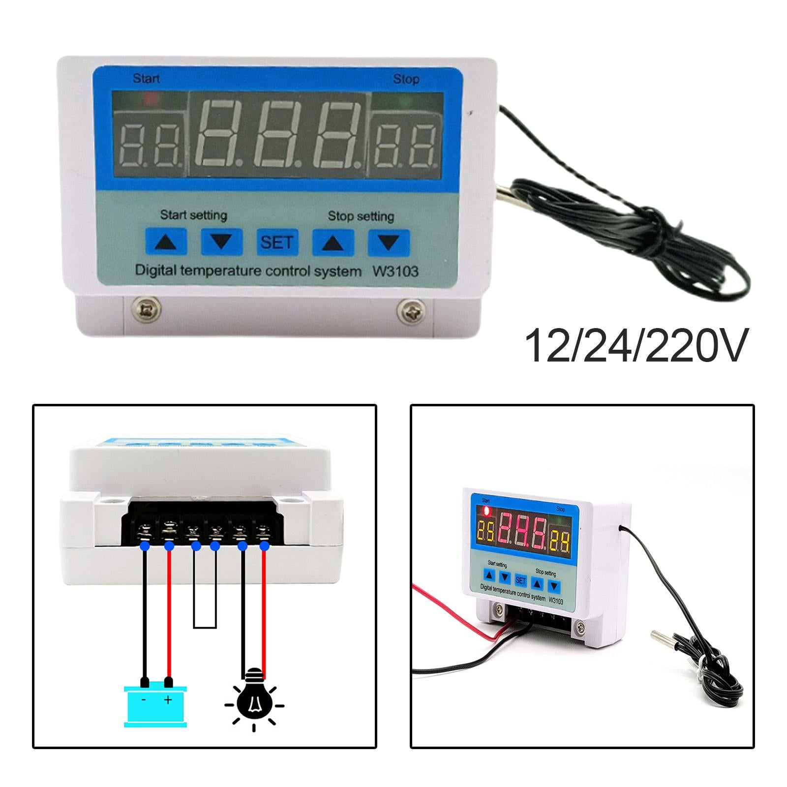 Digital Thermostat Thermostat Switch for Temperature Control Protection 300Walt 12V