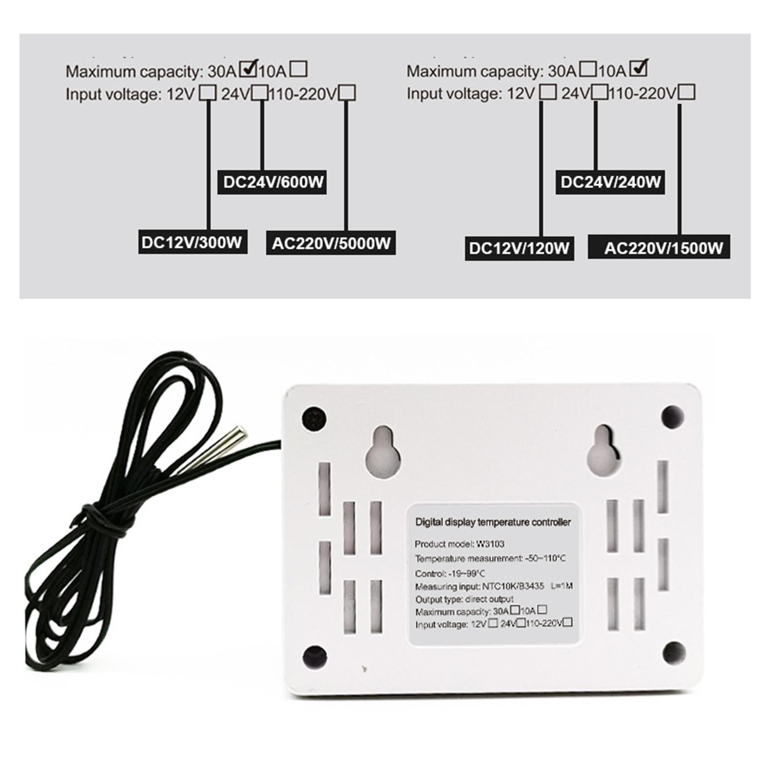 Digital Thermostat Thermostat Switch for Temperature Control Protection 300Walt 12V