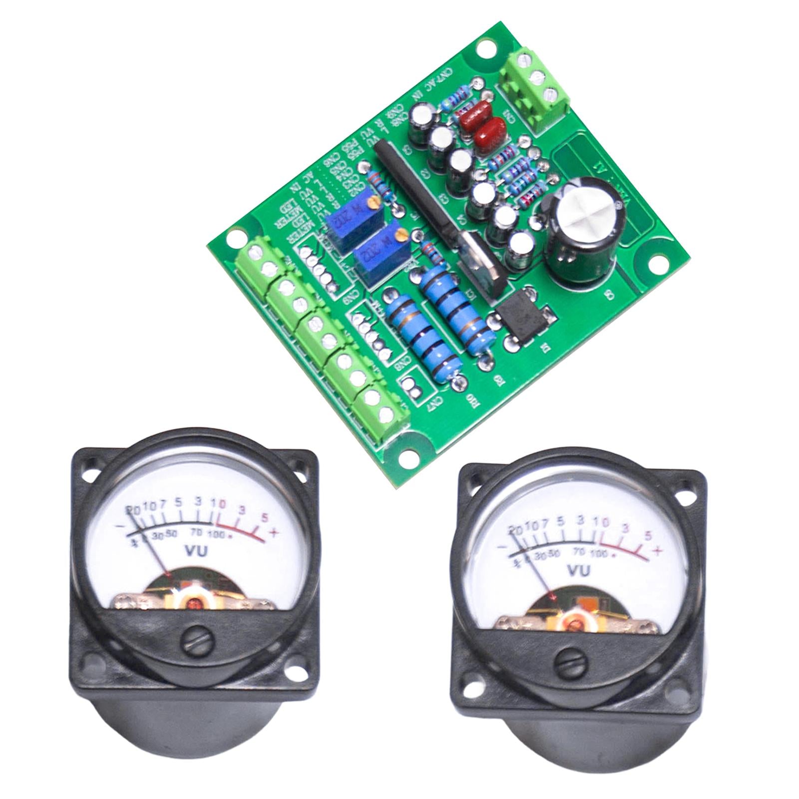 RF Wideband Amplifier 6-12VDC Slience Stereo Amplifier with Volume Meter