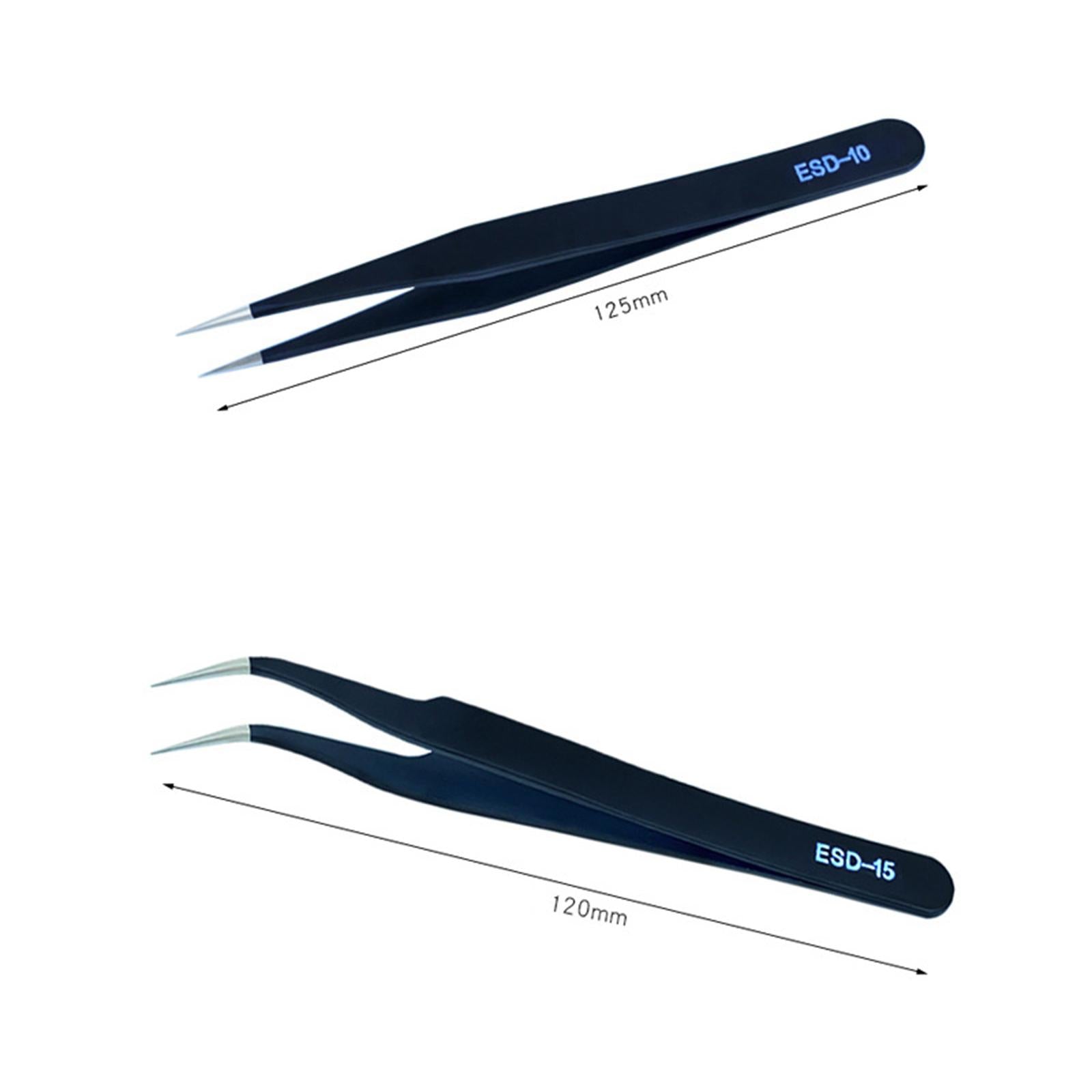 2 Pieces Eyelash Tweezers Nail Enhancement Eyelash Clip Precision for Salon Style A