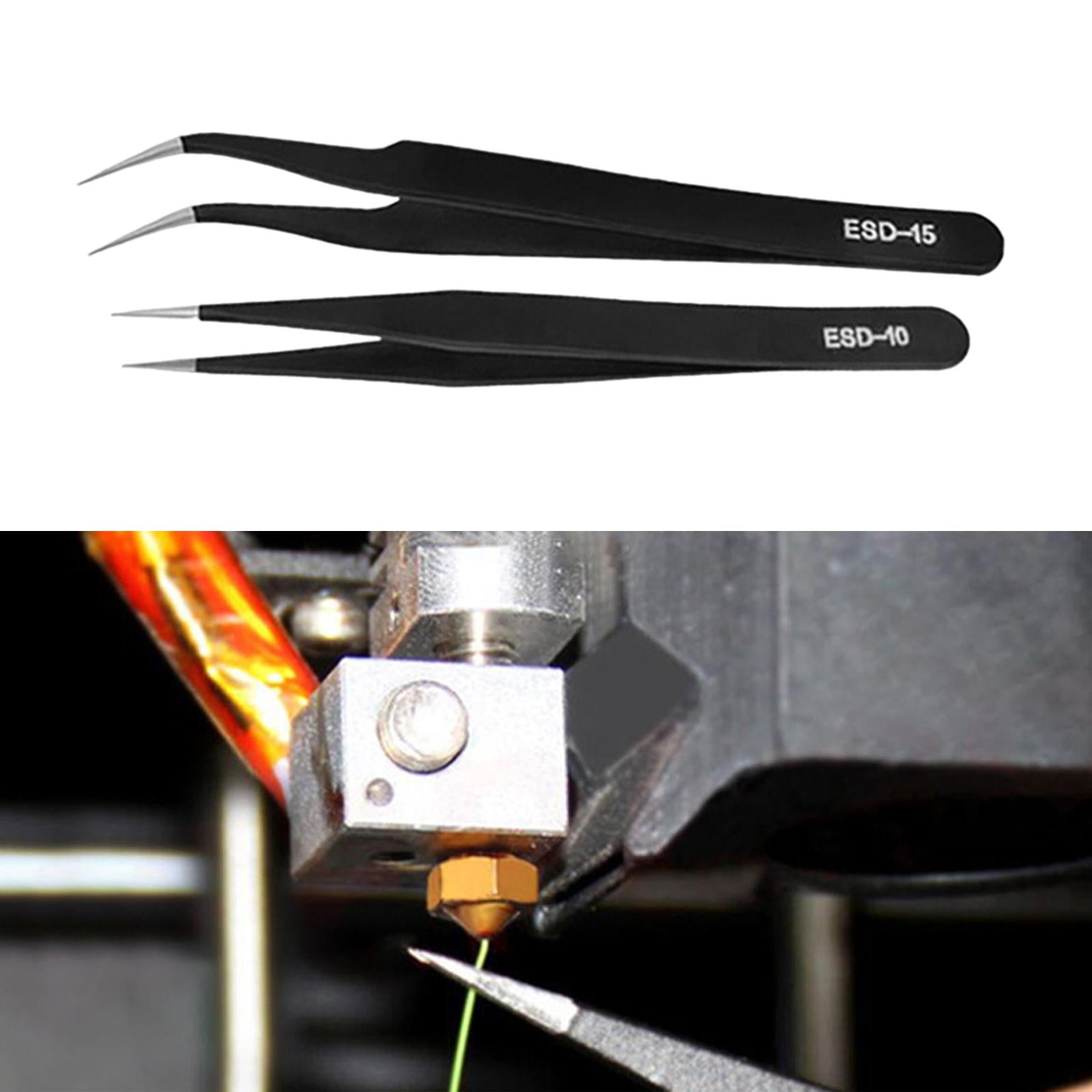 2 Pieces Eyelash Tweezers Nail Enhancement Eyelash Clip Precision for Salon Style A