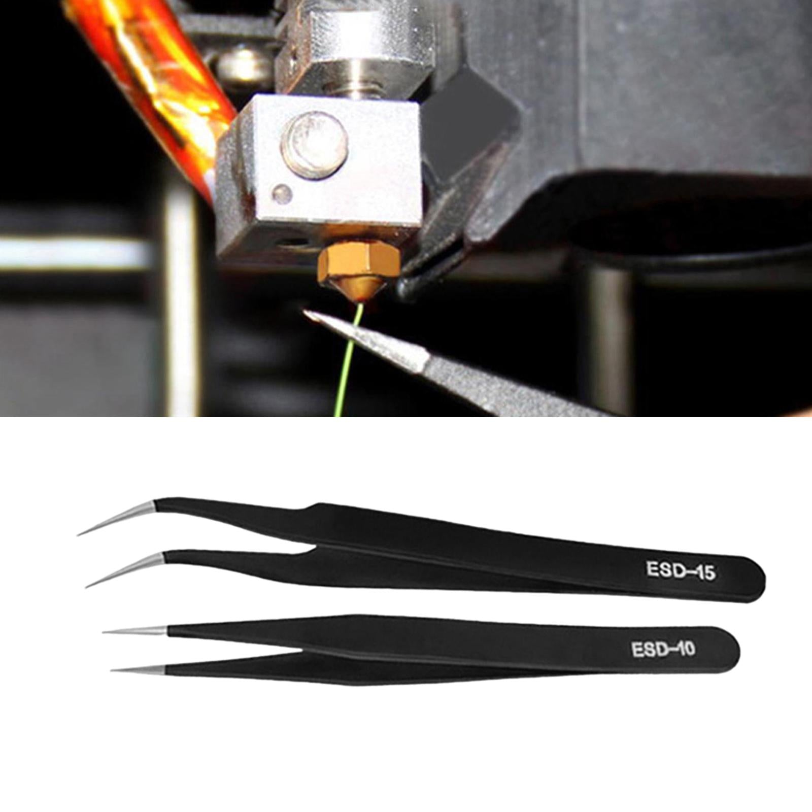 2 Pieces Eyelash Tweezers Nail Enhancement Eyelash Clip Precision for Salon Style A