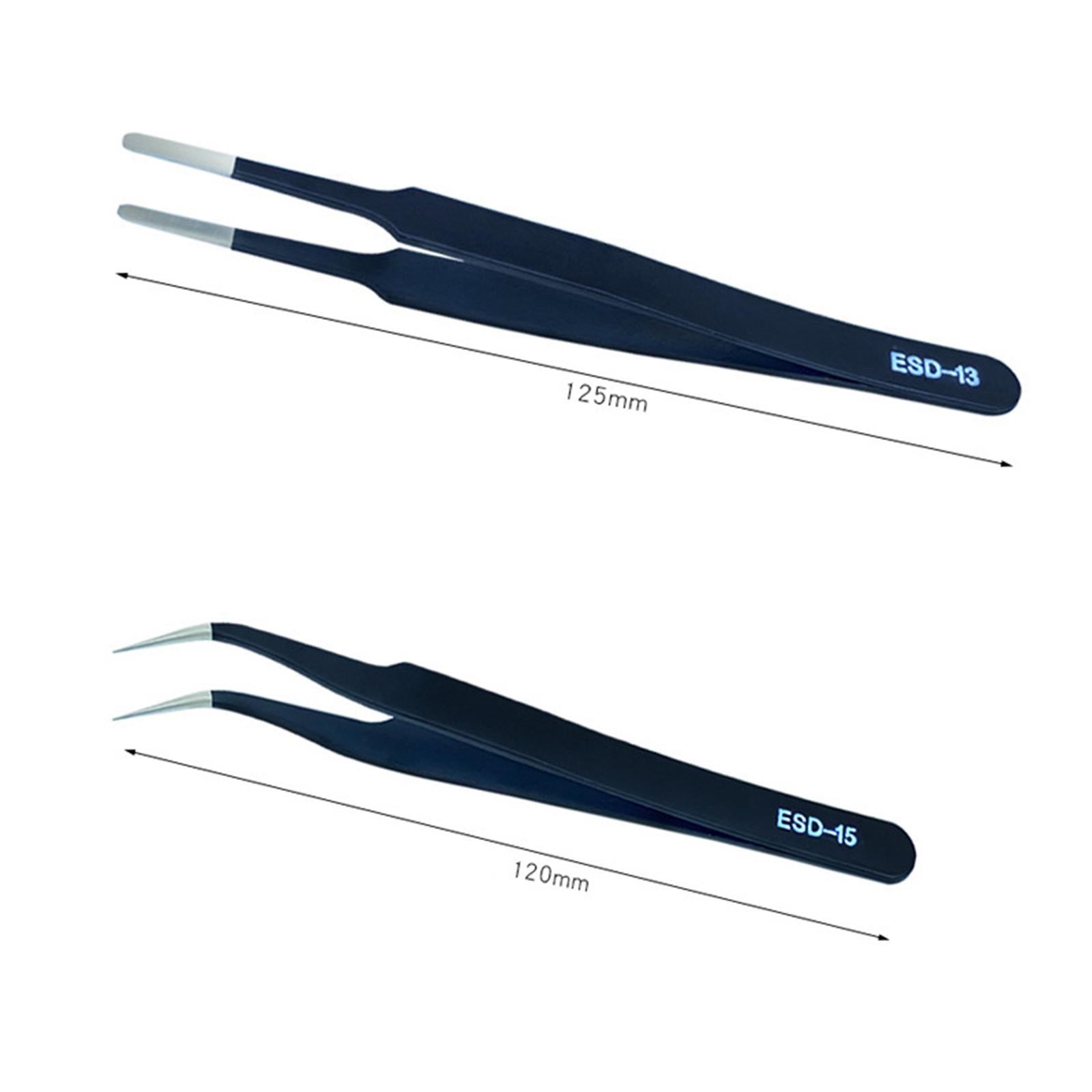 2 Pieces Eyelash Tweezers Nail Enhancement Eyelash Clip Precision for Salon Style D
