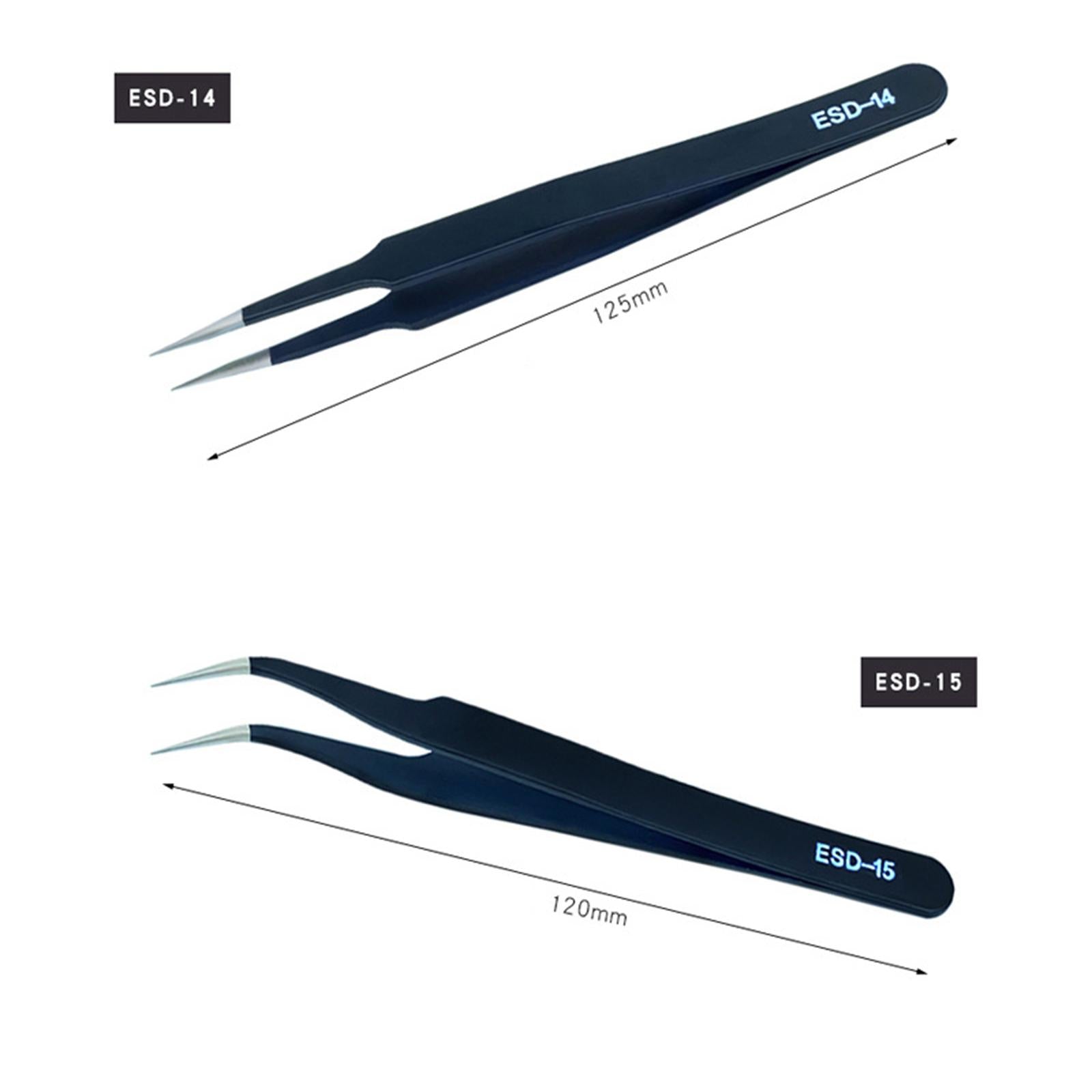2 Pieces Eyelash Tweezers Nail Enhancement Eyelash Clip Precision for Salon Style E