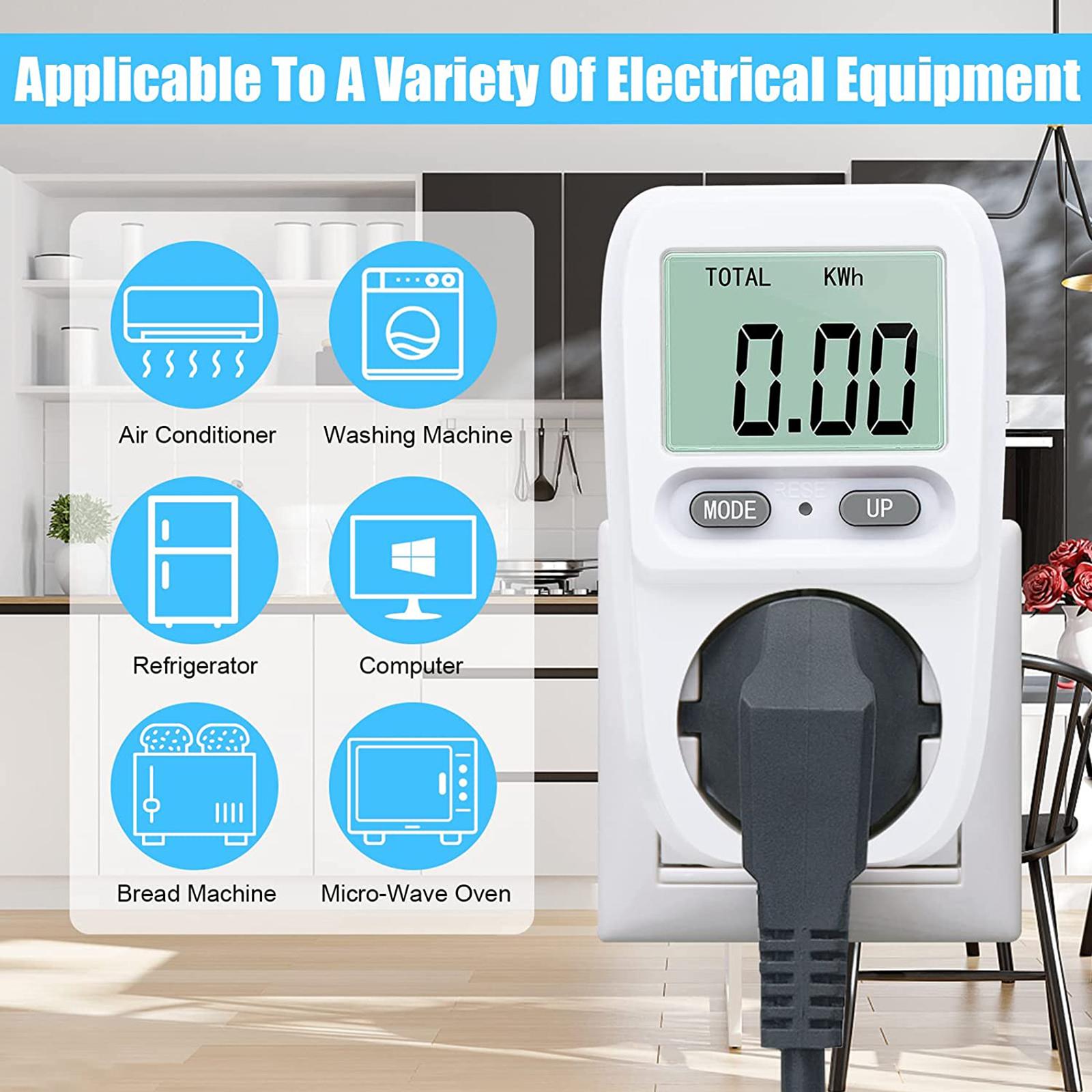 Power Monitor Backlight Watt Meter Wattmeter Tester Monitor Power for Hotel