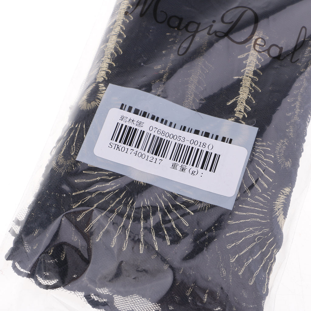 Embroidered Mesh Lace Fabric Craft Ribbon Sewing Trim DIY Black