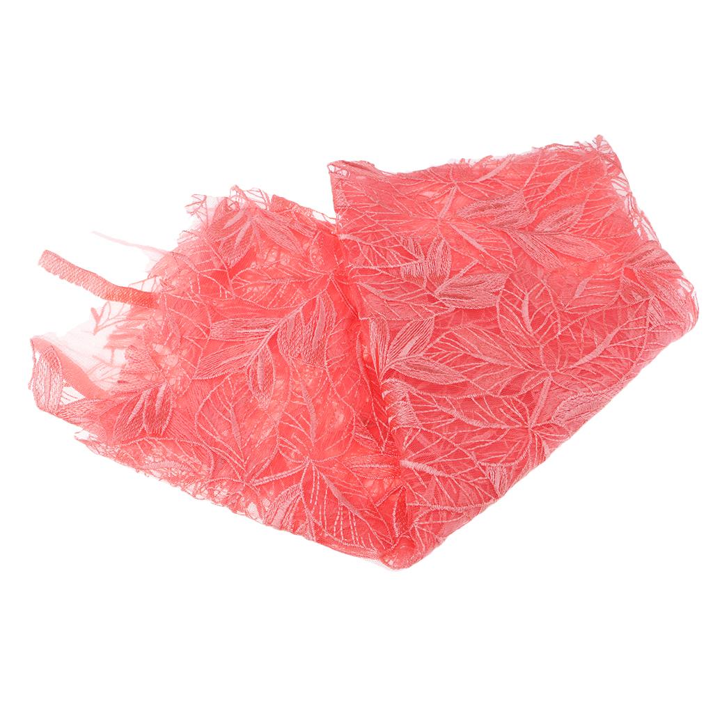 Flower Embroidery Mesh Craft Fabric Ribbon For Wedding Bridal Dress 0.5 Yard