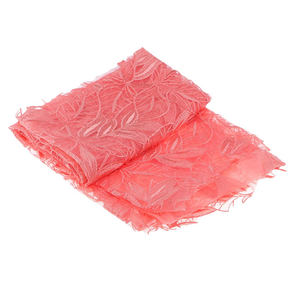 Flower Embroidery Mesh Craft Fabric Ribbon For Wedding Bridal Dress 0.5 Yard