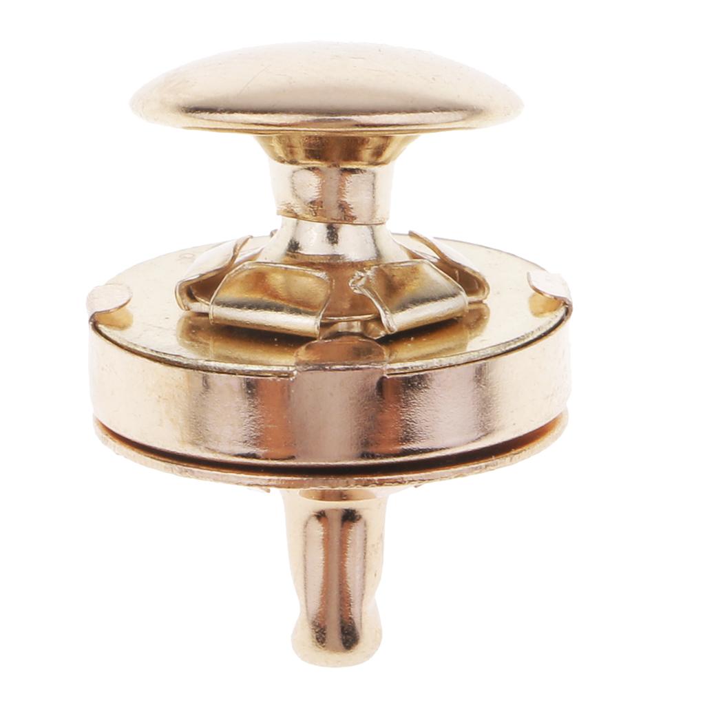 10 Sets Double Sided Nail Magnetic Button Clasp Sewing Fasteners Gold 14mm