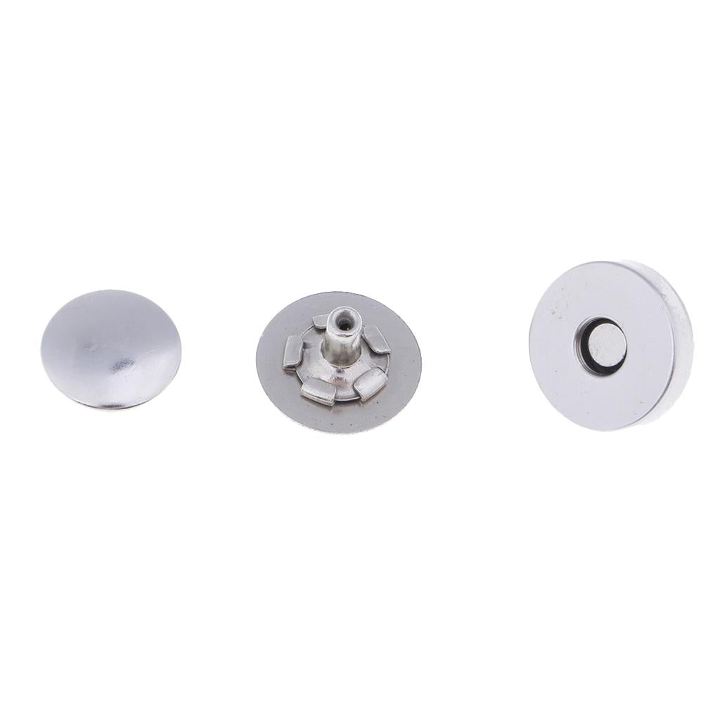 10 Sets Double Sided Nail Magnetic Button Clasp Sewing Fasteners Silver 14mm