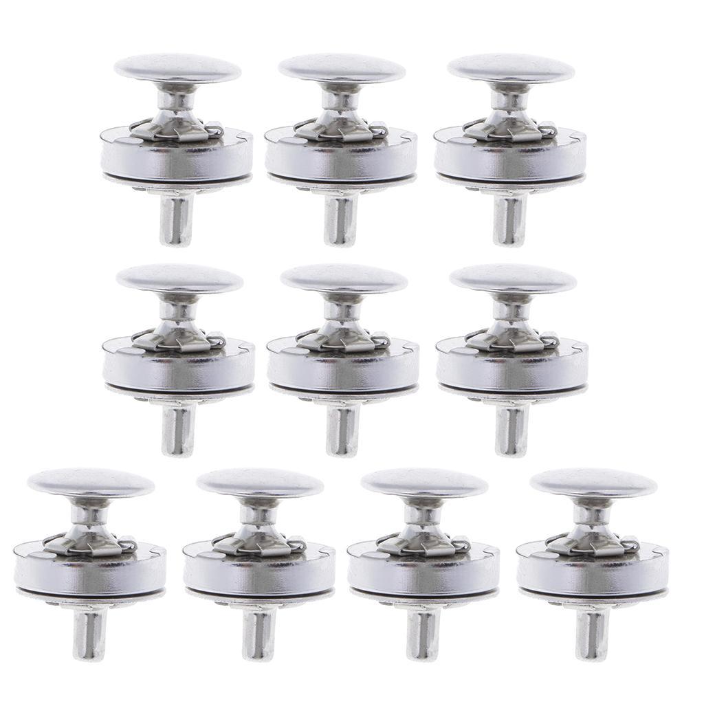 10 Sets Double Sided Nail Magnetic Button Clasp Sewing Fasteners Silver 14mm