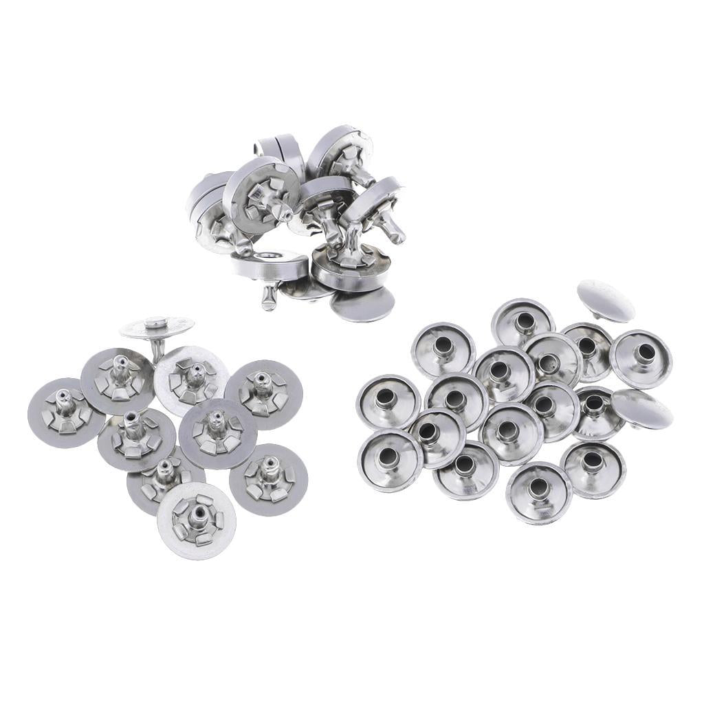 10 Sets Double Sided Nail Magnetic Button Clasp Sewing Fasteners Silver 14mm