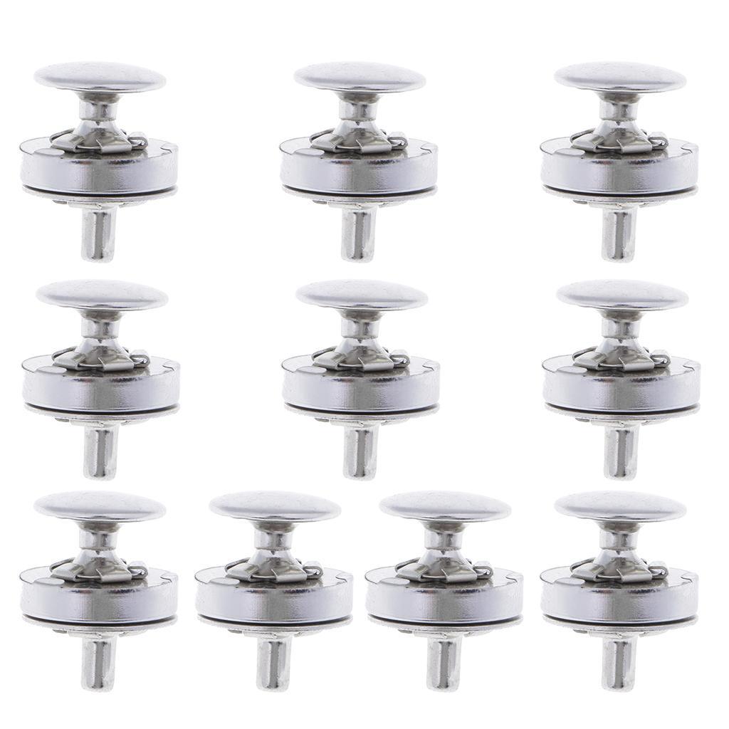 10 Sets Double Sided Nail Magnetic Button Clasp Sewing Fasteners Silver 14mm