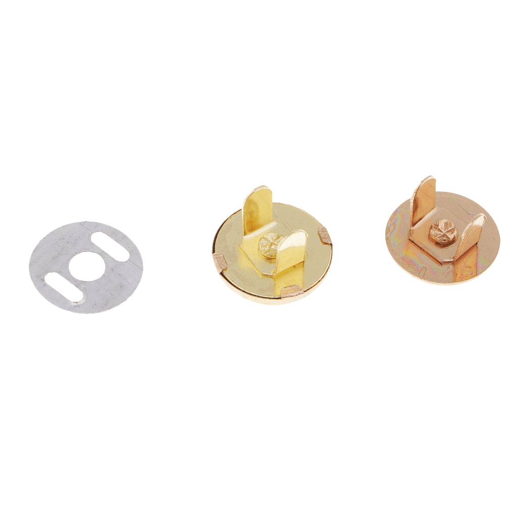 10Pcs Magnetic Fasteners Button Clasp Snaps-Purses,Bags,Clothes Gold 14mm