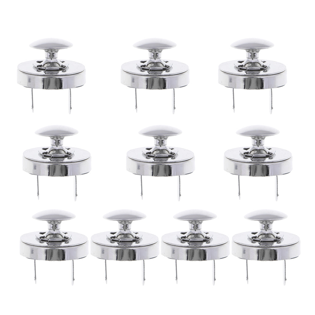 10 Set Metal Magnetic Fasteners Button for Handbag Purse Jewelry 18mm Silver