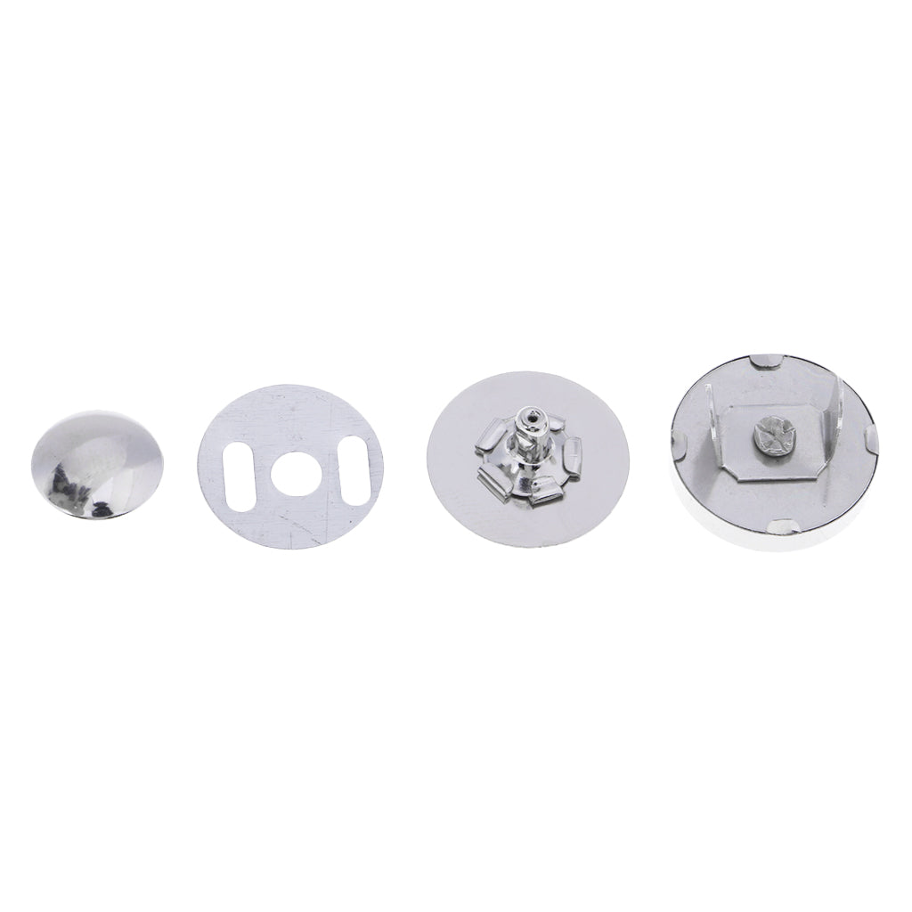 10 Set Metal Magnetic Fasteners Button for Handbag Purse Jewelry 18mm Silver