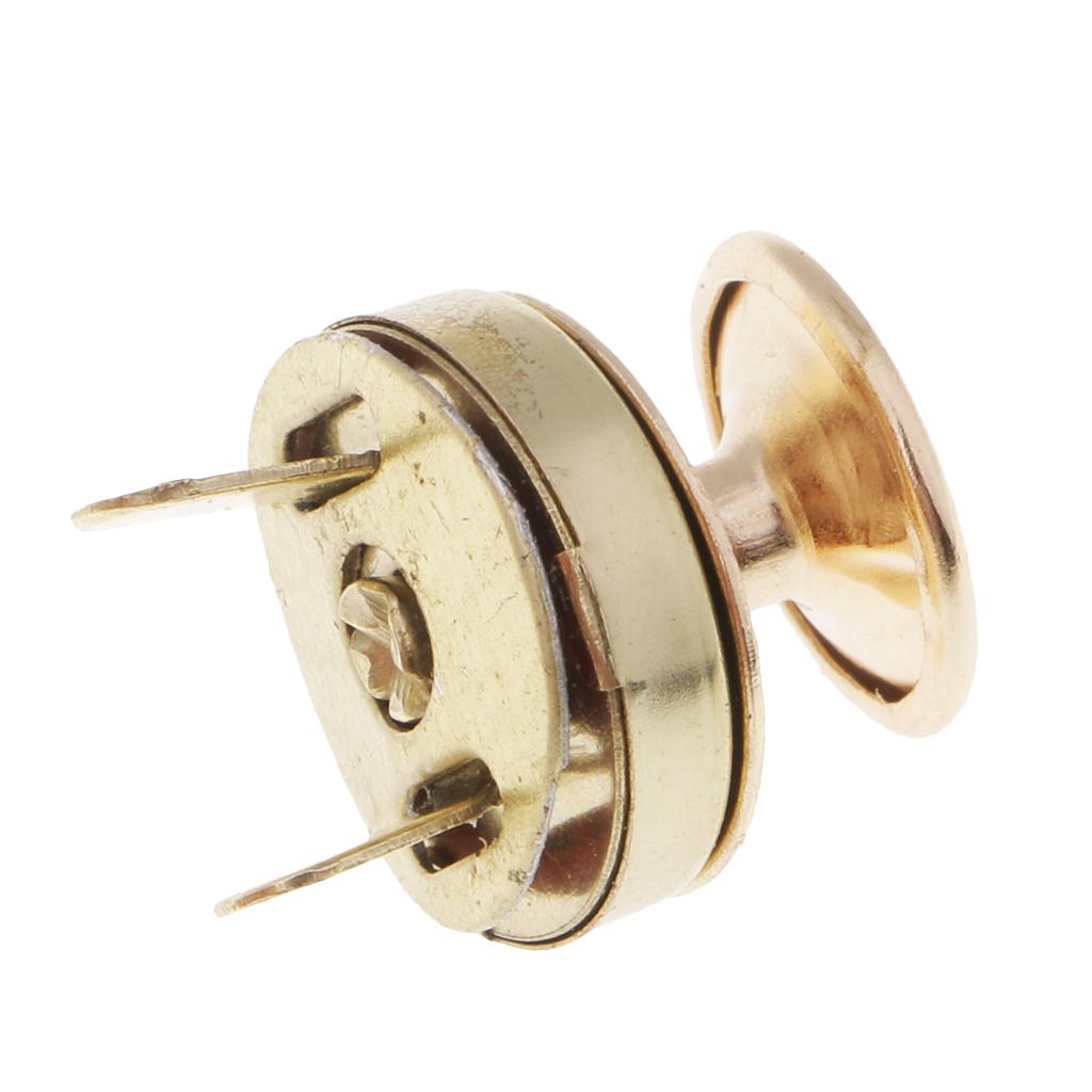 10 Set Metal Magnetic Fasteners Button for Handbag Purse Jewelry 14mm Gold