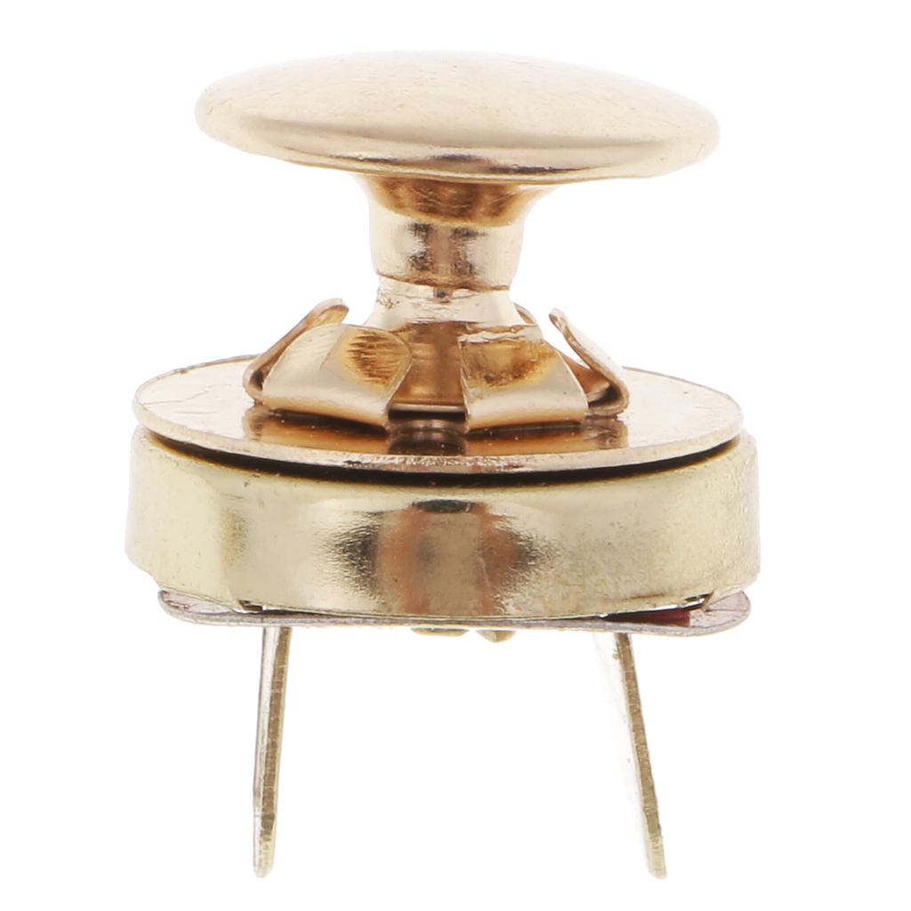 10 Set Metal Magnetic Fasteners Button for Handbag Purse Jewelry 14mm Gold